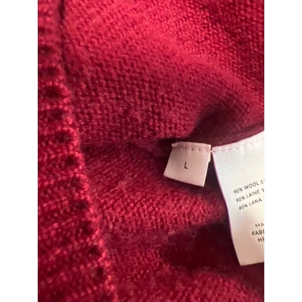 Naadam The Collection Wool Cashmere Polo Sweater Berry Red Womens Large L - Picture 4 of 6
